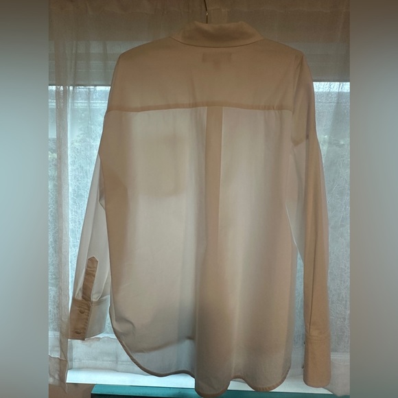 LAUNDRY by Shelli Segal oversized white button-down blouse - Picture 2 of 16